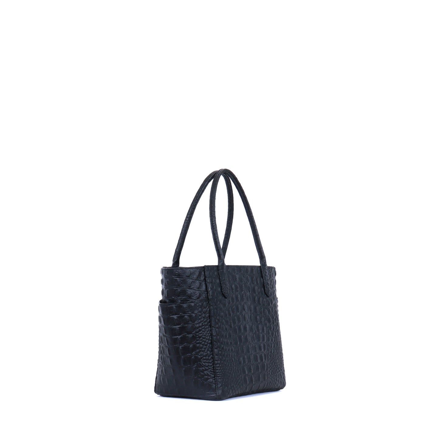 SMALL POCKET TOTE MATTE BLACK CROC
