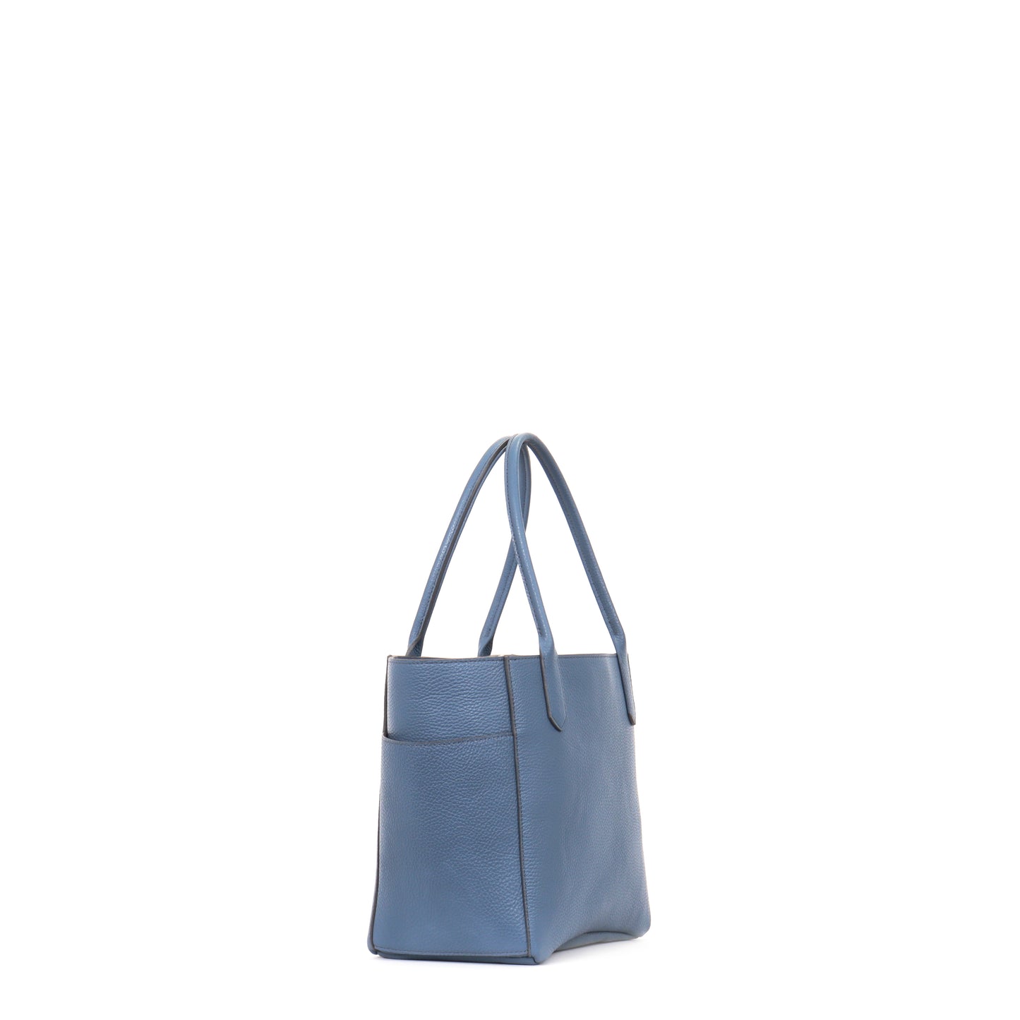 SMALL POCKET TOTE WEDGEWOOD PEBBLED CALF