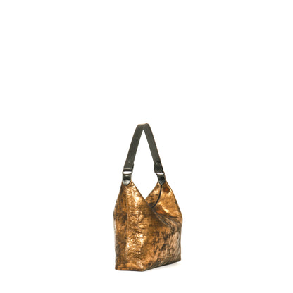 ZIP HOBO DISTRESSED BRASS