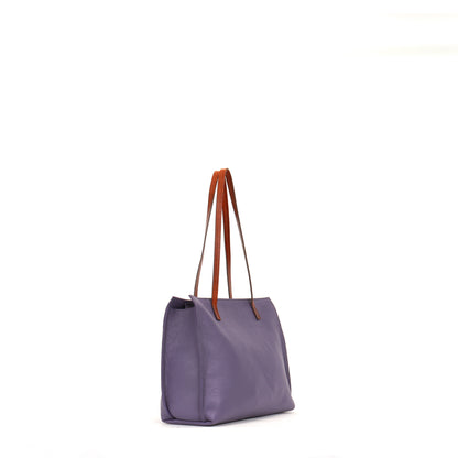 STRAPPY DAY BAG ORCHID PEBBLED CALF