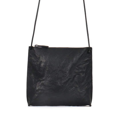 STRAPPY POUCH BLACK RUMPLED SHEEPSKIN