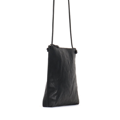 STRAPPY POUCH BLACK RUMPLED SHEEPSKIN