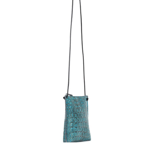 STRAPPY POUCH FOUNTAIN EMBOSSED CROC