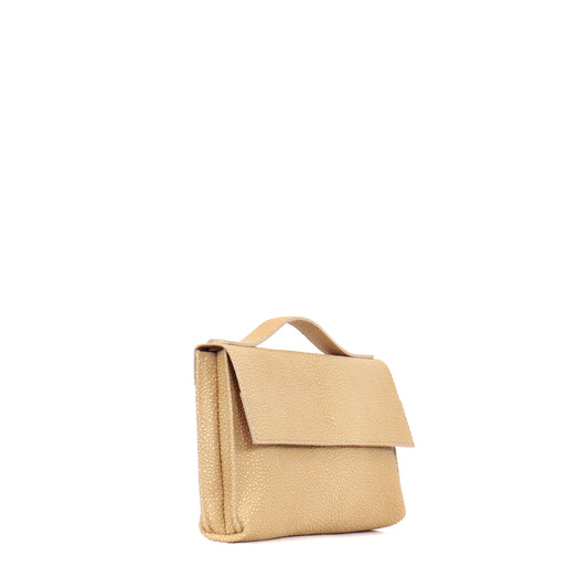 TOP HANDLE CLUTCH MAIZE SHAGREEN