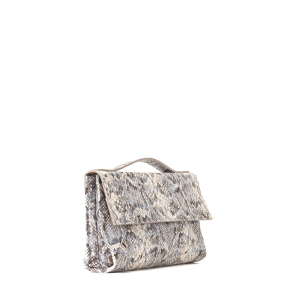 TOP HANDLE CLUTCH PASHMINA SNAKE PRINT