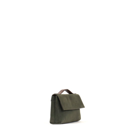 TOP HANDLE CLUTCH POPLAR SUEDE