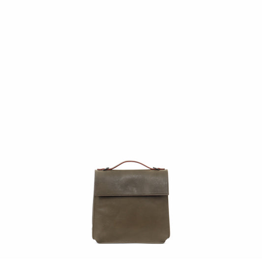 TOP HANDLE CROSSBODY KHAKI ITALIAN LAMB