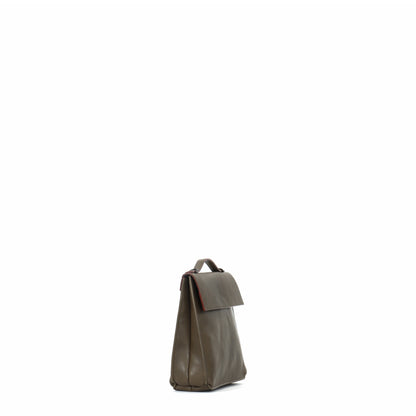 TOP HANDLE CROSSBODY KHAKI ITALIAN LAMB