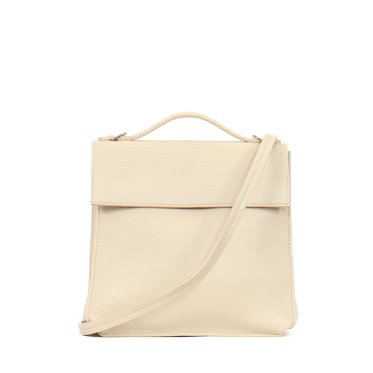 TOP HANDLE CROSSBODY EGGSHELL PEBBLED CALF