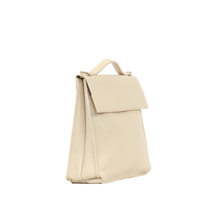 TOP HANDLE CROSSBODY EGGSHELL PEBBLED CALF