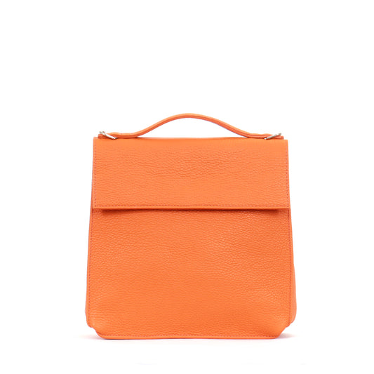 TOP HANDLE CROSSBODY TANGERINE PEBBLED CALF