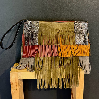 TRAVEL POUCH W/ WRISTLET AND FRINGE