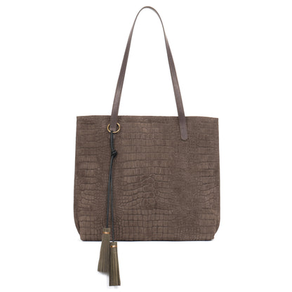 OLIVE SUEDE TASSEL BAG CHARM