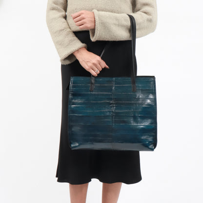 VERTICAL ZIP TOTE OLIVE SUEDE