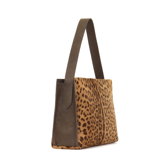 ZIP SHOULDER BAG LEOPARD HAIR ON CALF