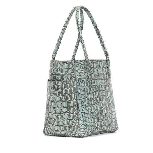 SMALL POCKET TOTE ATLANTIS EMBOSSED CROC