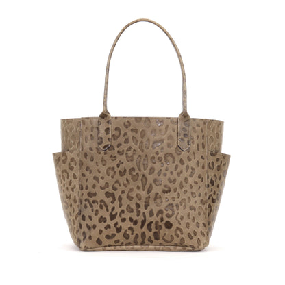 SMALL POCKET TOTE MUSHROOM EMBOSSED LEOPARD
