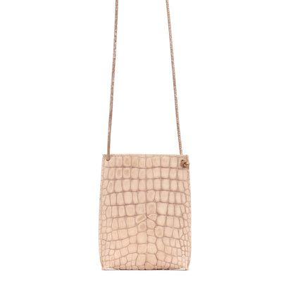 CELL POUCH BUFF SUEDED CROCO
