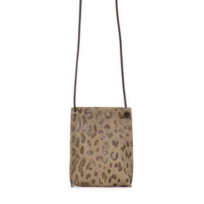 CELL POUCH MUSHROOM EMBOSSED LEOPARD