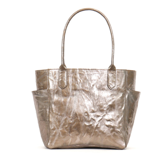 SMALL POCKET TOTE LIQUID METAL SHEEPSKIN
