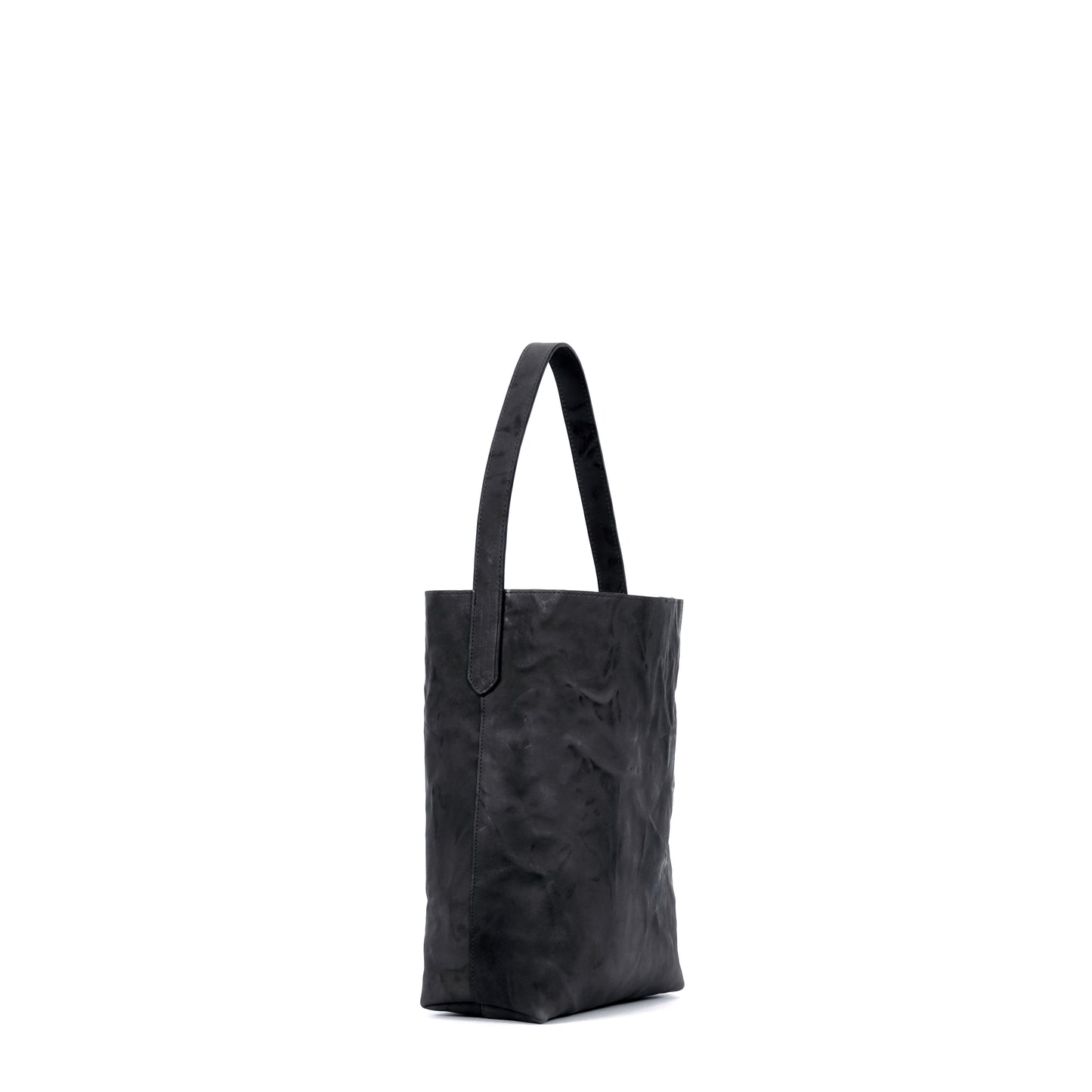 SMALL HOBO BLACK RUMPLED SHEEPSKIN