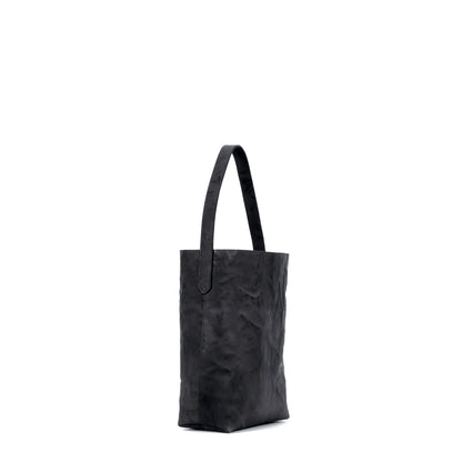 SMALL HOBO BLACK RUMPLED SHEEPSKIN