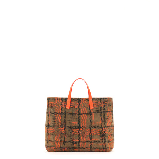 BM.AC CLUB TOTE BLOCK PRINTED ARMY GREEN SUEDE