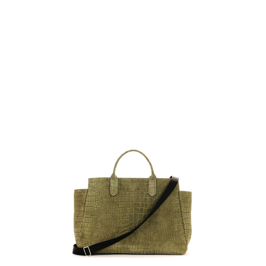 CATCHALL FIG SUEDED EMBOSSED CROC