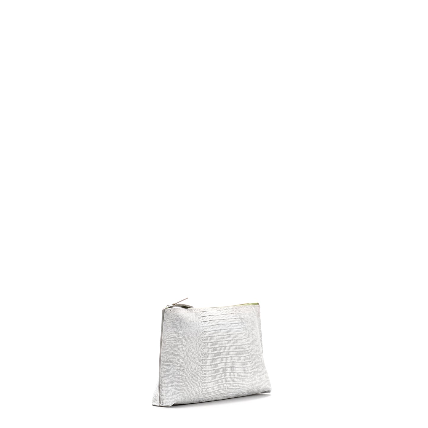 ESSENTIAL POUCH ANTIQUE WHITE EMBOSSED LIZARD