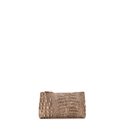 ESSENTIAL POUCH RUSTIC BROWN EMBOSSED CROC