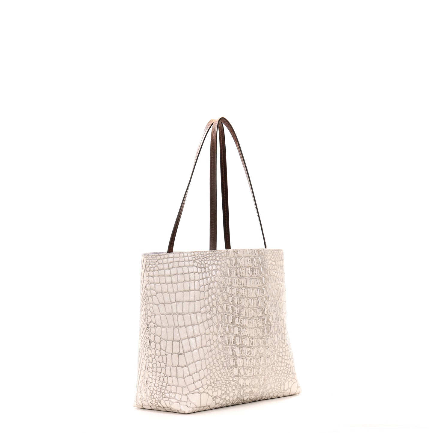 ESSENTIAL TOTE OYSTER EMBOSSED CROC