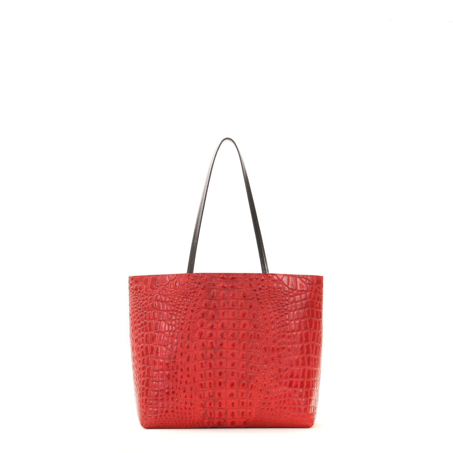 ESSENTIAL TOTE POMPEIAN RED EMBOSSED CROC