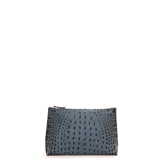 EVERYDAY POUCH NAVY EMBOSSED CROC