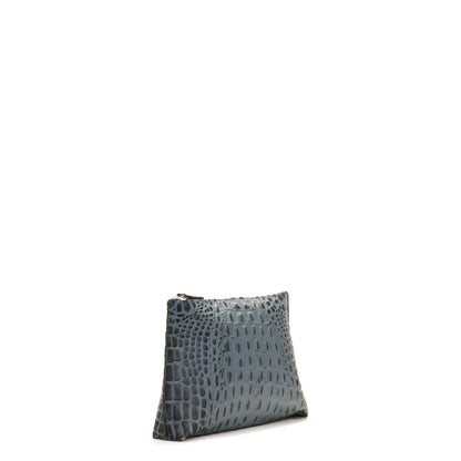 EVERYDAY POUCH NAVY EMBOSSED CROC