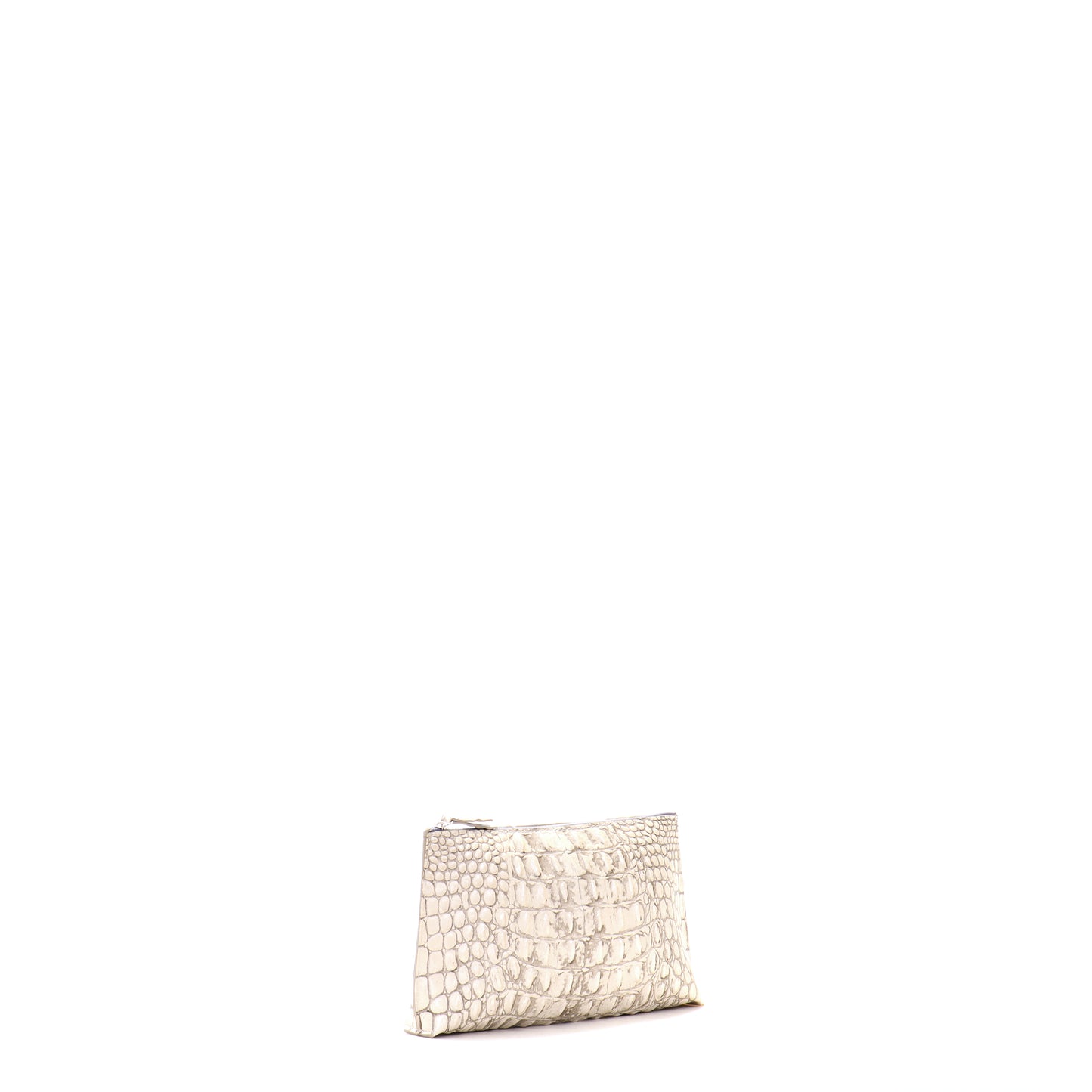 LIPSTICK POUCH OYSTER EMBOSSED CROC