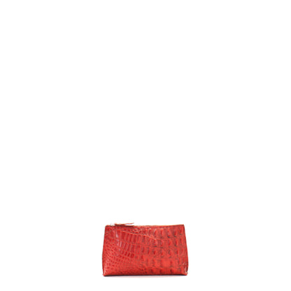 LIPSTICK POUCH POMPEIAN RED EMBOSSED CROC
