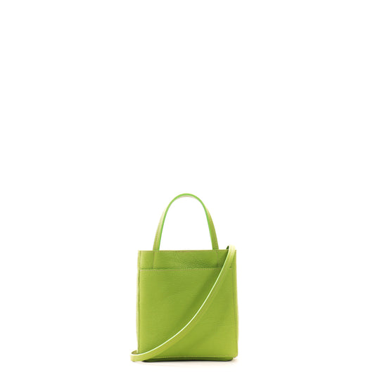 SMALL FRONT POCKET TOTE LEAF CALF