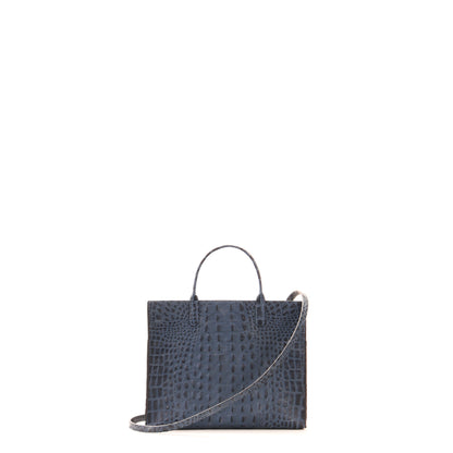 SMALL HARBOR TOTE NAVY EMBOSSED CROC