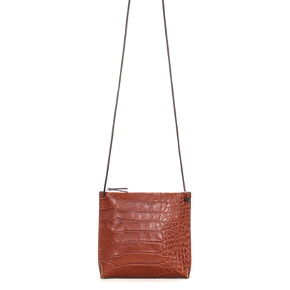 STRAPPY POUCH HICKORY EMBOSSED GATOR