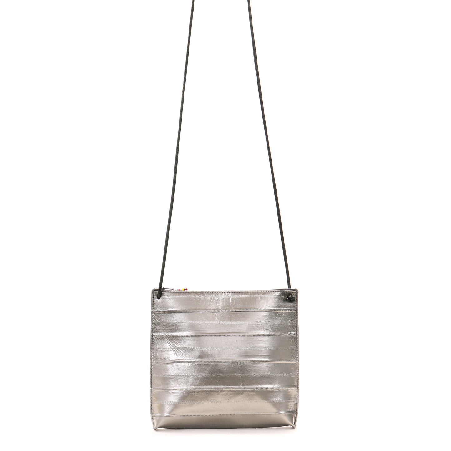 STRAPPY POUCH PEWTER EEL