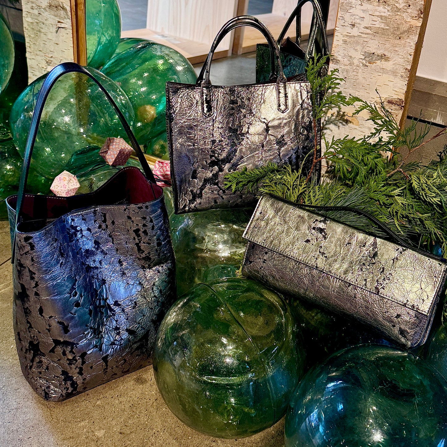 TOP HANDLE CLUTCH SPLASH SHEEPSKIN