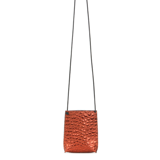 CELL POUCH COPPER EMBOSSED CROC