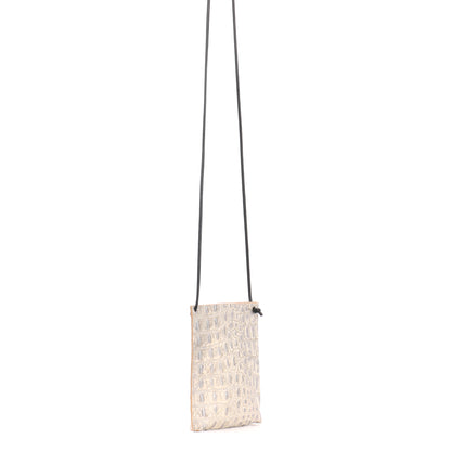 CELL POUCH PLATINUM STONE EMBOSSED CROC