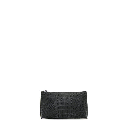 ESSENTIAL POUCH MATTE BLACK EMBOSSED CROC