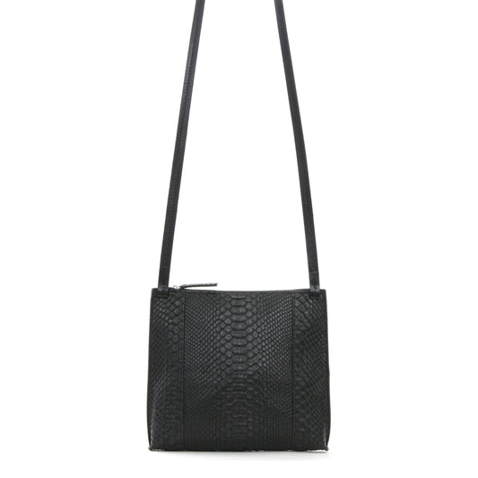 LARGE STRAPPY POUCH BLACK PYTHON
