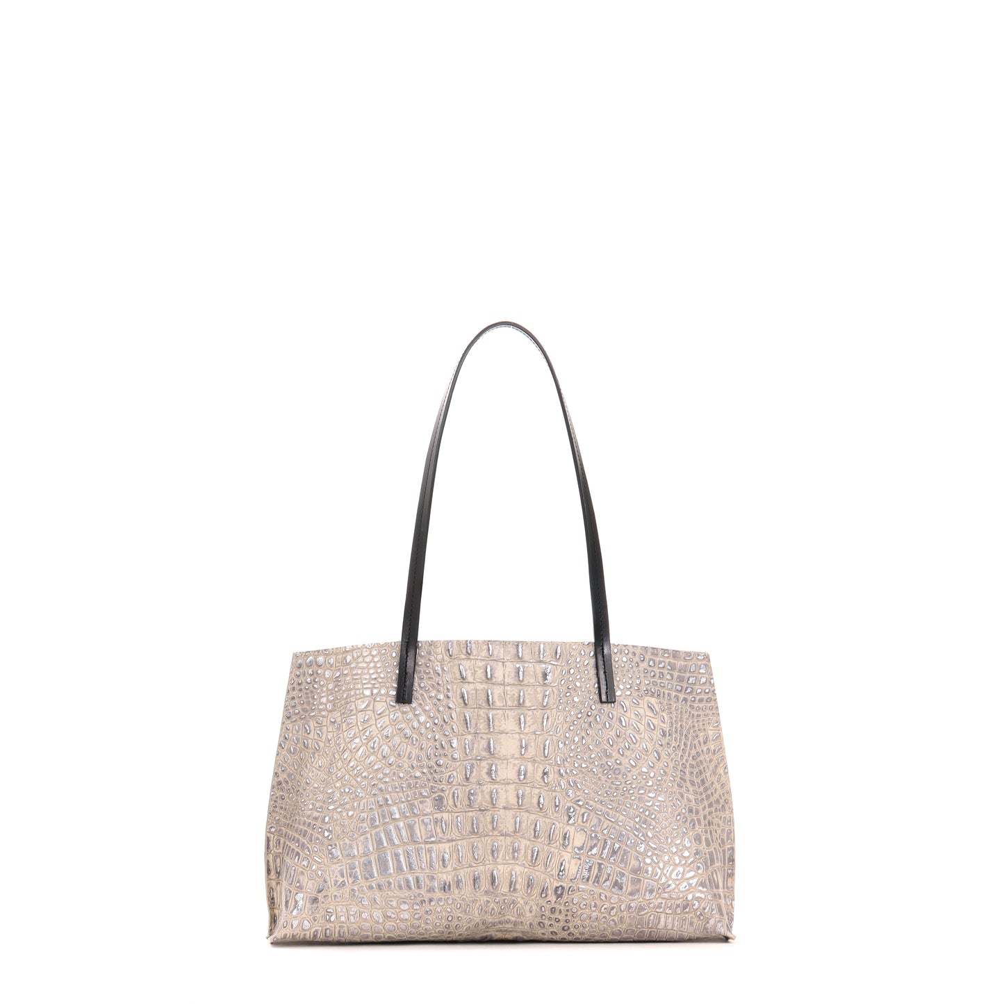 RESORT SHOPPER PLATINUM STONE EMBOSSED CROC